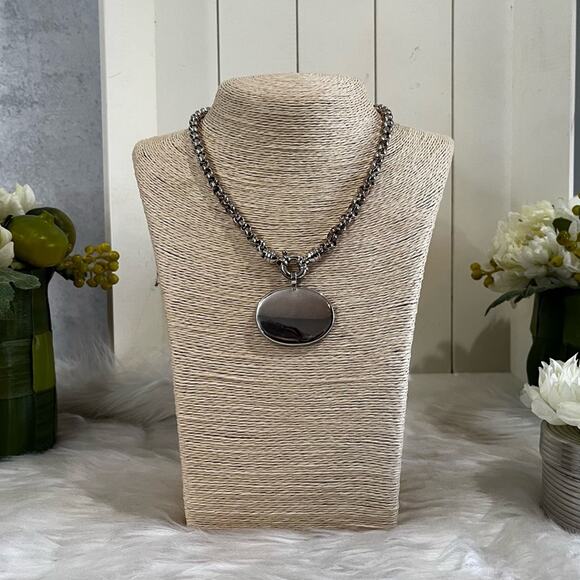 NEW Sterling Silver Large Abalone Shell Pendant Tahitian Peacock Pearl Necklace - Picture 9 of 16